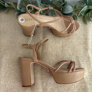 Schutz Kelsie Platform leather heels True Beige leather women size 10